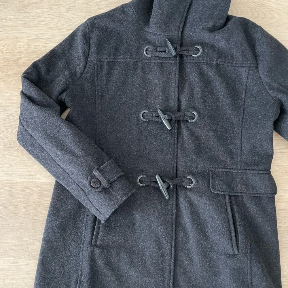 Pendleton Roslyn Charcoal Black Hooded Wool Toggle Coat